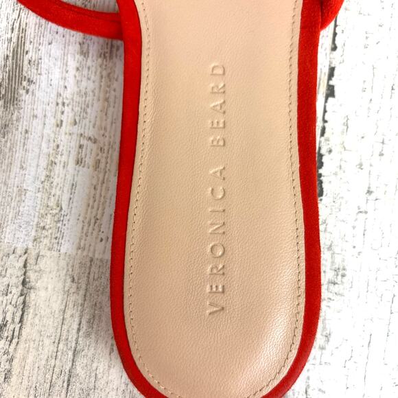 Veronica Beard Women’s 9.5 Orange Mayuri Suede Leather T-Strap Flat Sandals - Picture 12 of 12